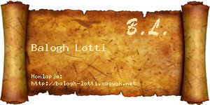 Balogh Lotti névjegykártya